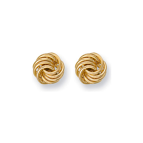 9ct Yellow Gold 10mm Fancy Knot Stud Earrings