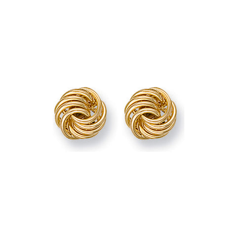 9ct Yellow Gold Fancy Knot Stud Earrings