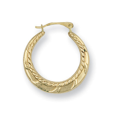 9ct Yellow Gold Fancy Creoles