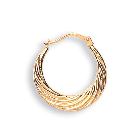 9ct Yellow Gold 22mm Fancy Creoles