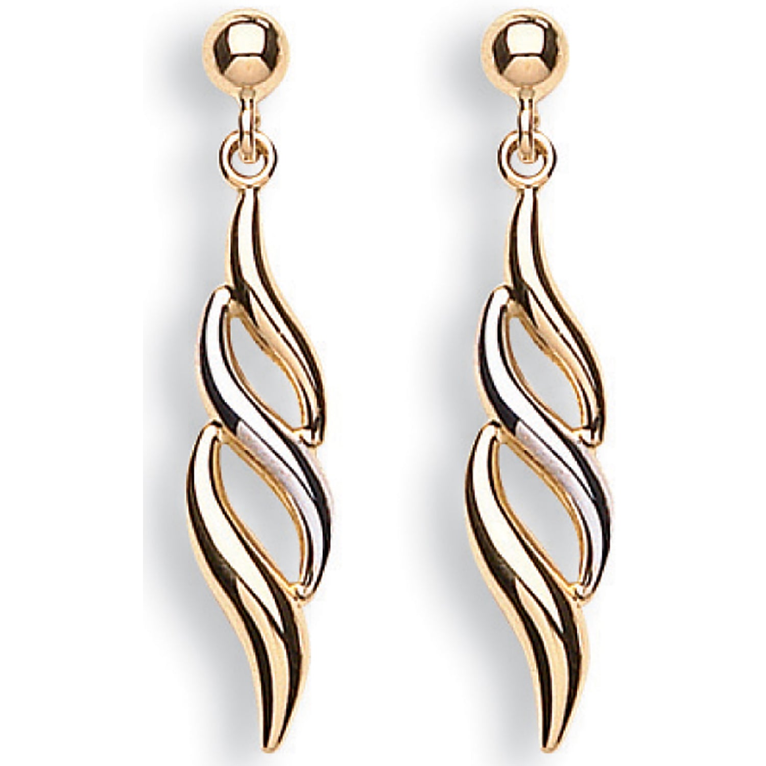 9ct White & Yellow Gold Fancy Drops