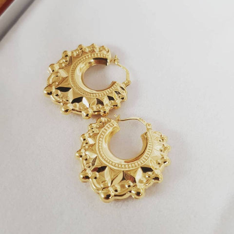 9ct Yellow Gold Traditional Creoles Earrings