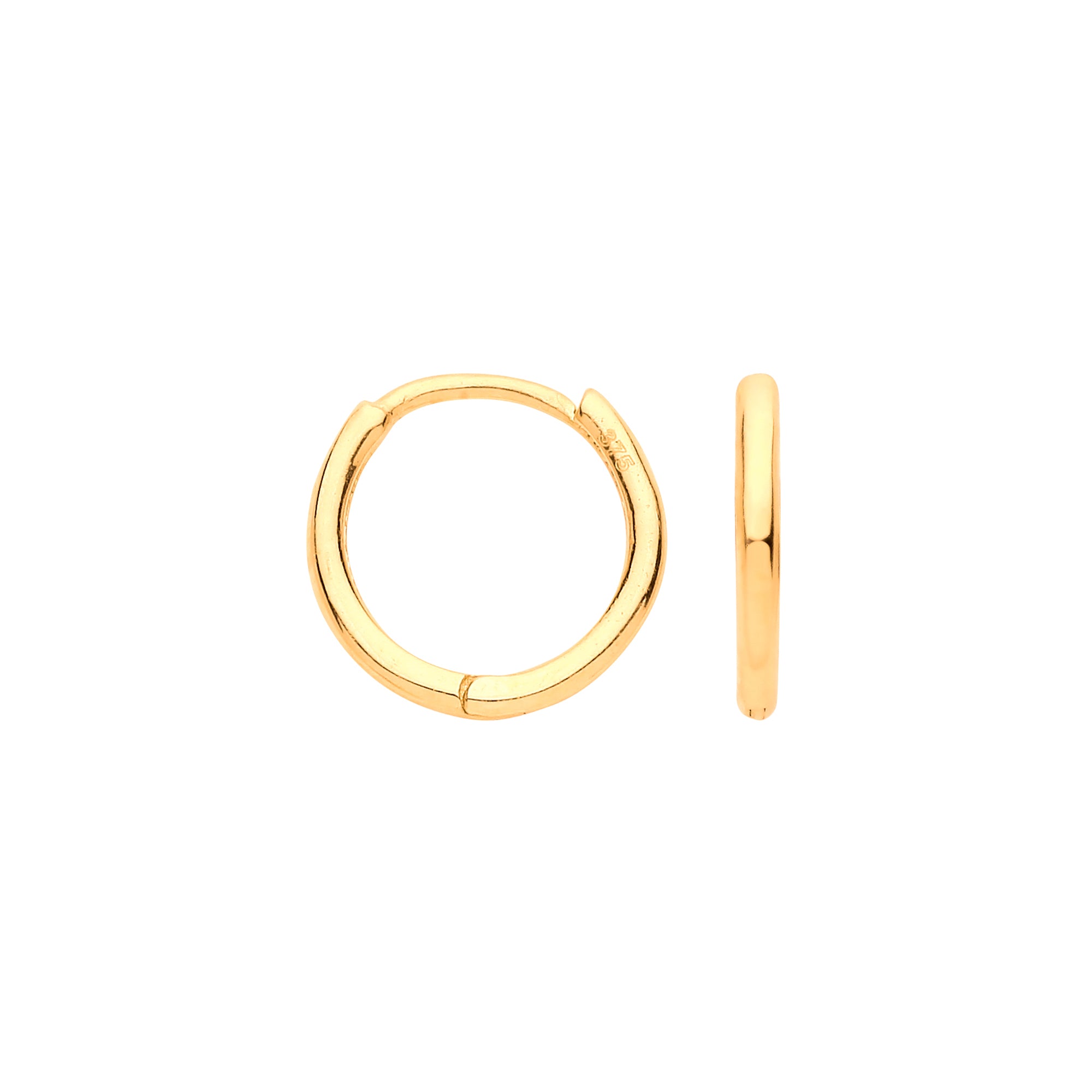 Huggies Hand Rings 9ct Yellow Gold 10mm Plain Hinged Huggies – Claro Jewels