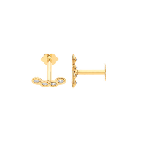 9ct Yellow Gold Cubic Zirconia Ear Cartilage Stud