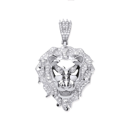 925 Sterling Silver Lion Head Pendant with Chain