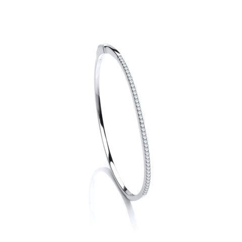 925 Sterling Silver CZ Bangle - J Jaz