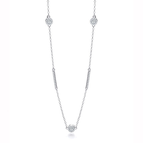 925 SterlingSilver Diamond by the Yard Style 36" Necklace
