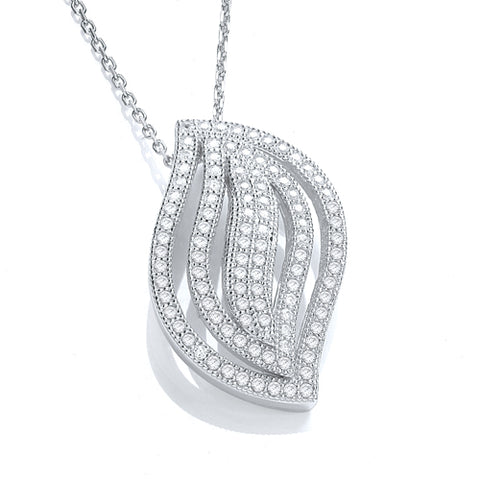 925 Sterling Silver Micro Pave' Fancy Pendant Cz with 18" Chain 2