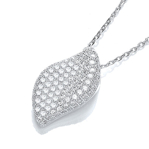925 Sterling Silver Micro Pave' Fancy Pendant Cz with 18" Chain 3