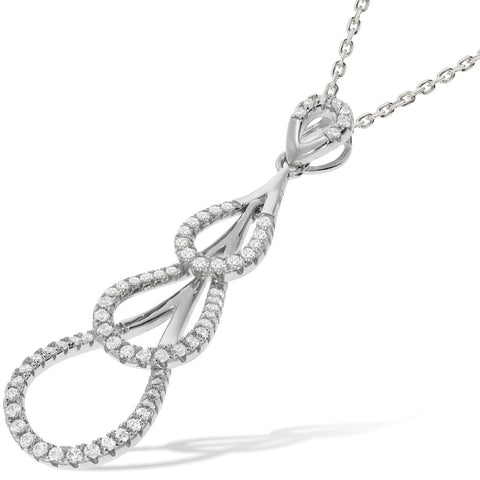 925 Sterling Silver Micro Pave Fancy Cz Pendant with 18" Chain 4