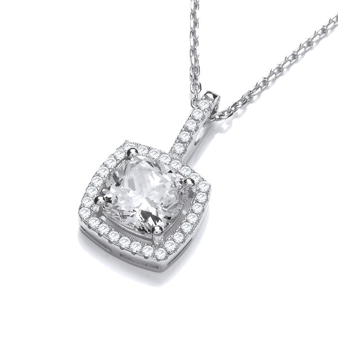 925 Sterling Silver Micro Pave Cz Pendant with 18" Chain