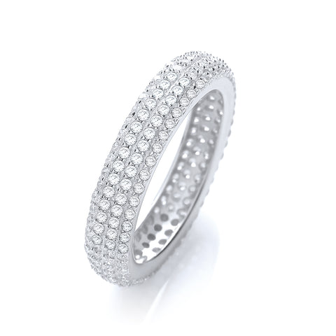 925 Sterling Silver Micro Pave' No Edge Full ET Ring - J Jaz