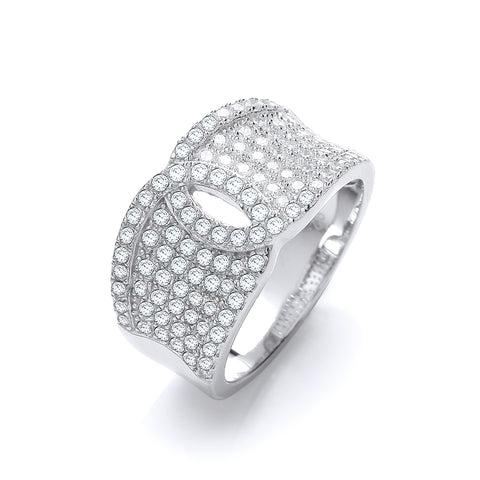 925 Sterling Silver Micro Pave' White Cz Ring