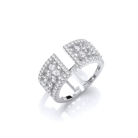 925 Sterling Silver Open Ring with Micro Pave Cz's