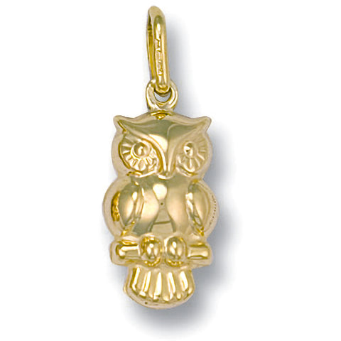 9ct Yellow Gold Owl Pendant