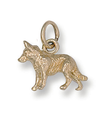 9ct Yellow Gold German Shepard Pendant