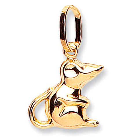 9ct Yellow Gold Mouse Pendant