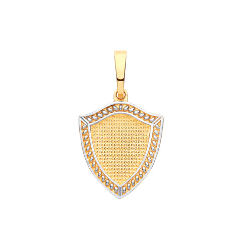 9ct Yellow, White Gold Medieval Shield Pendant