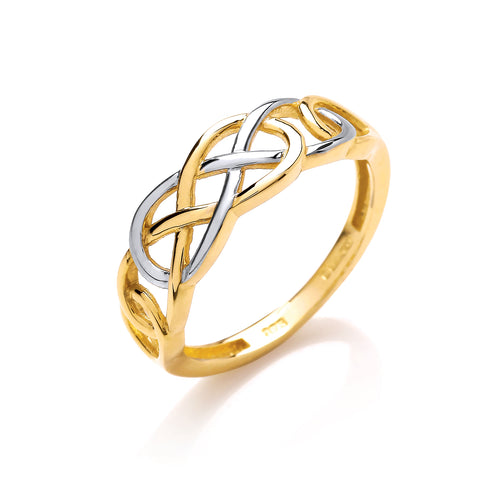 9ct Two Tone Gold Celtic Ring