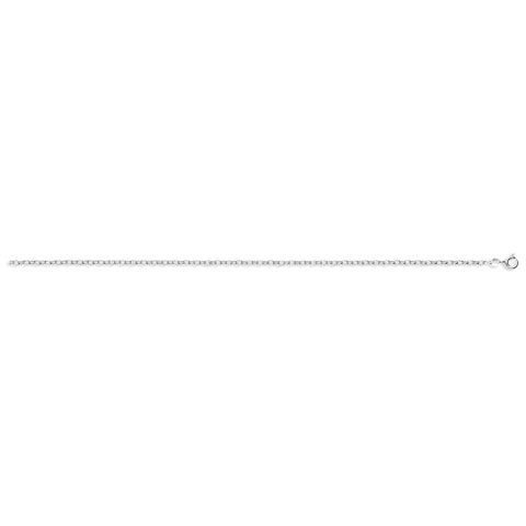 925 Sterling Silver Oval Belcher Anklet 10"