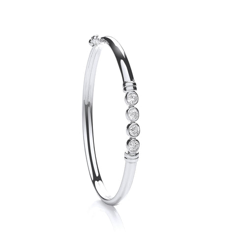 925 Sterling Silver Baby Cz Bangle