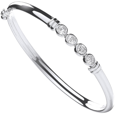 925 Sterling Silver Baby Cz Bangle