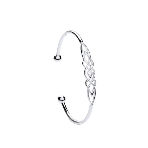 925 Sterling Silver Celtic Knot Design Solid Ladies Bangle