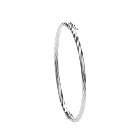 925 Sterling Silver Twisted Bangle