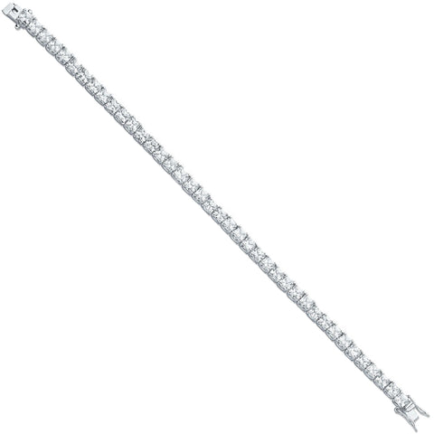 925 Sterling Silver Princess Cut 4.5mm Cz Tennis Bracelet