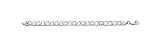 925 Sterling Silver Plain & Bark Casted Curb Baby 6" Bracelet