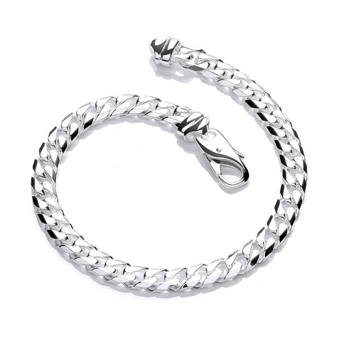 925 Sterling Silver Curb Gents 8" Bracelet