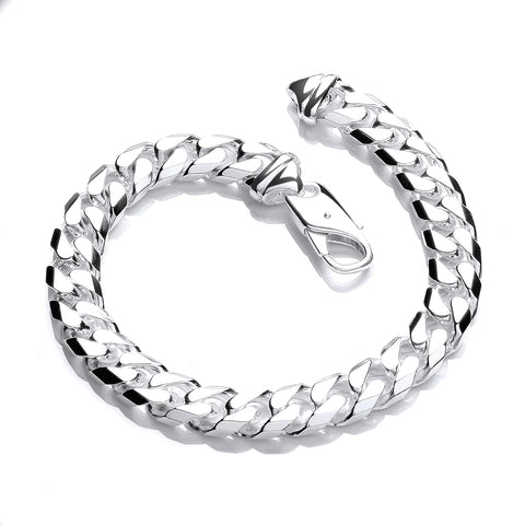 925 Sterling Silver Curb Gents 8" Bracelet