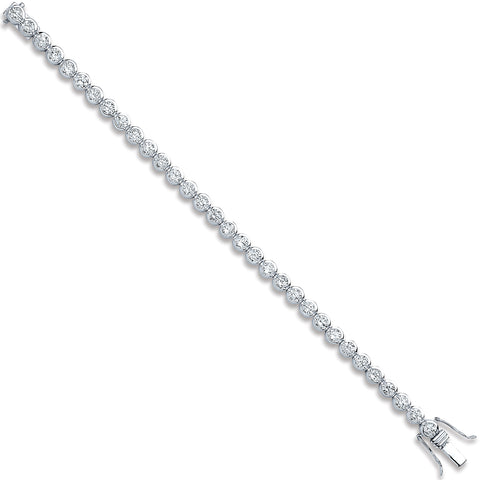 925 Sterling Silver Rubover Cz Tennis Bracelet