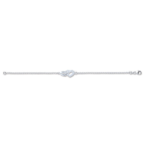 925 Sterling Silver Interlocked Hearts Bracelet