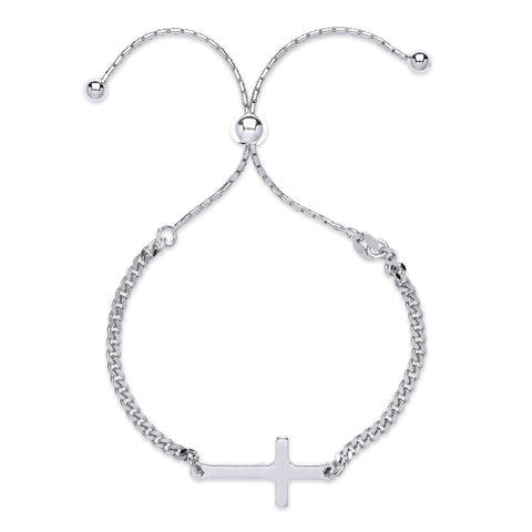 925 Sterling Silver Cross Friendship Ladies Bracelet