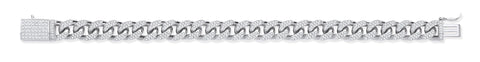 925 Sterling Silver Curb Link with CZs 8" Bracelet