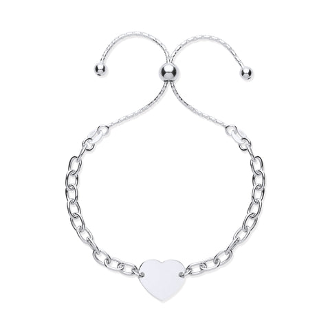 925 Sterling Silver Heart Friendship Bracelet