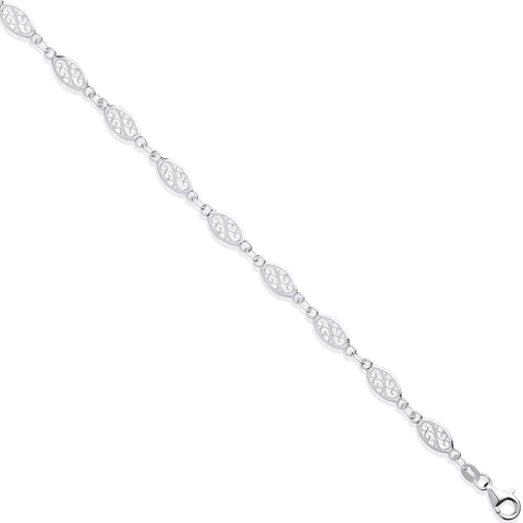 925 Sterling Silver Filigree Ladies Bracelet