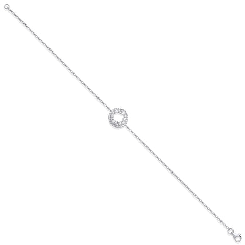 925 Sterling Silver CZ Circle of Life Ladies Bracelet