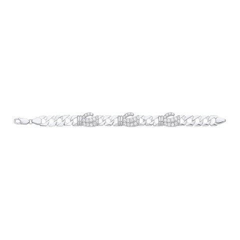 925 Sterling Silver CZ Boxing Gloves Childs 6" Bracelet