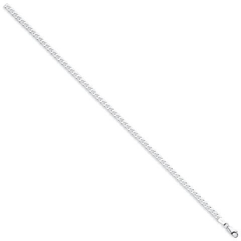925 Sterling Silver Economy Flat Curb Chain 4mm