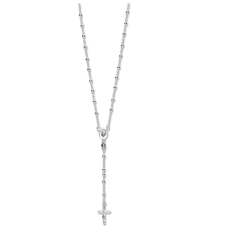 925 Sterling Silver Rosary Beads 24"