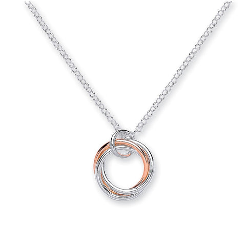 925 Sterling Silver 17" Two Tone Circle Chain