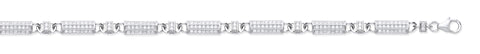 925 Sterling Silver Chain Bullet Link Cubic Zirconia Set Chain/Bracelet