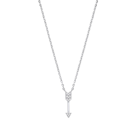925 Sterling Silver Arrow Drop Pendant with 16" Chain