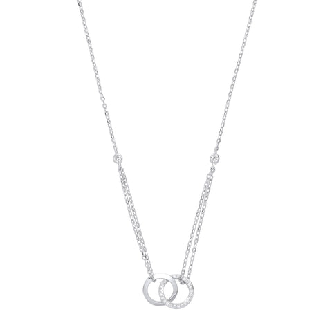 925 Sterling Silver Linked Circle Necklace