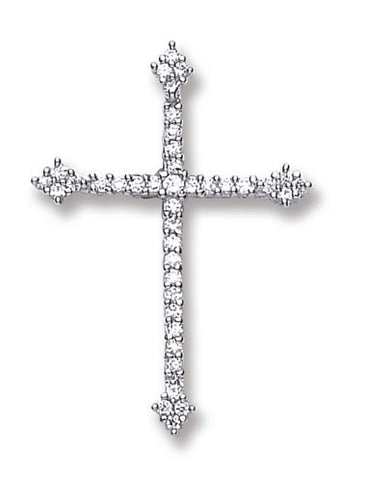 925 Sterling Silver Fancy Cz Cross with Chain
