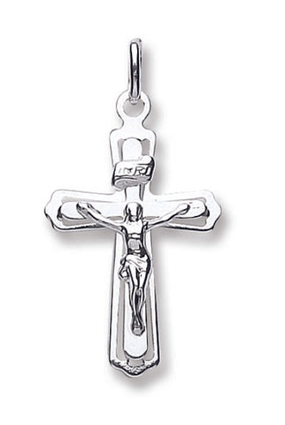 925 Sterling Silver Cut Out Crucifix with Chain