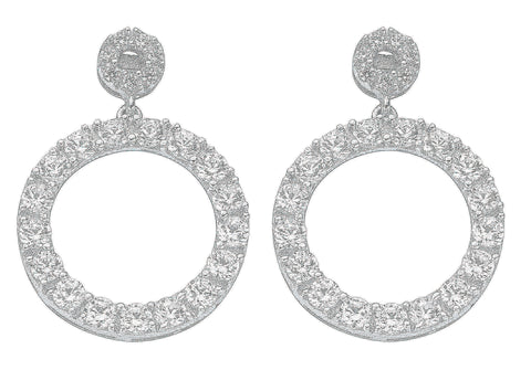 925 Sterling Silver Circle of Life Drop Earrings