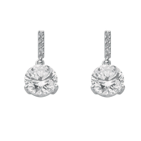 925 Sterling Silver Cz Drop Stud Earrings